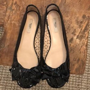 Prada black ballet flats size 39 1/2
